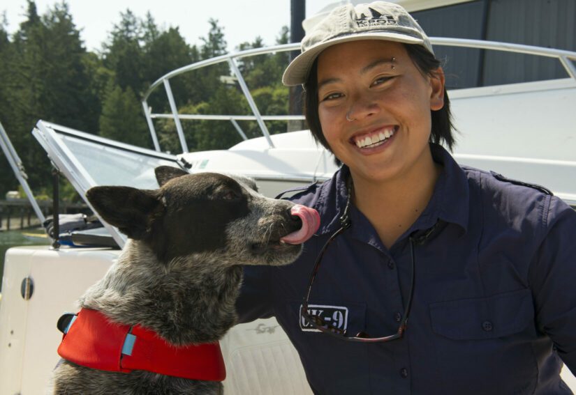 Collette Yee and Dio, the dog, make great team 