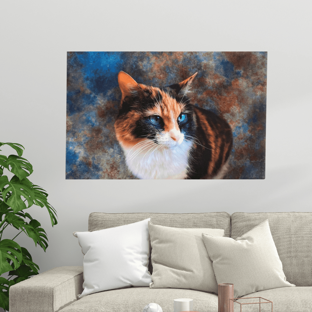 pet portrait cat on canvas