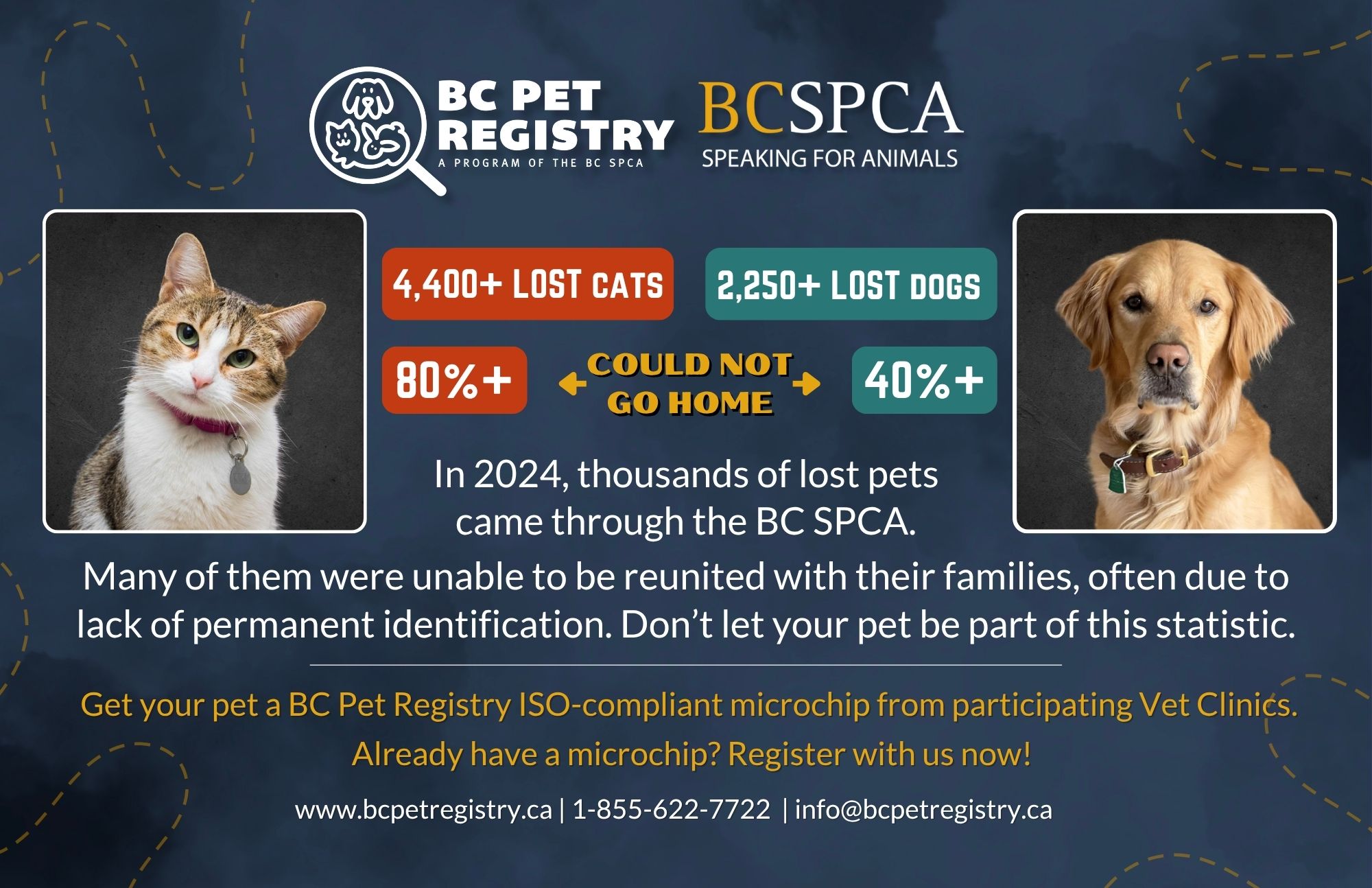 BC Pet Registry BC SPCA Lost Pet Stats 2024